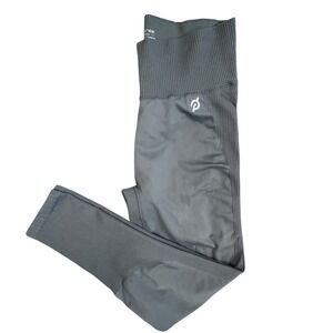 Peloton Womens High Waisted Seamless Ribbed Leggings Green Size Small